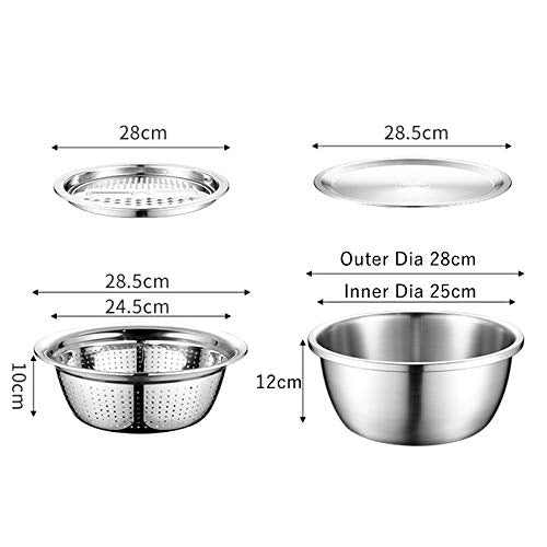 4-Piece Stainless Steel Mixing Bowl and Strainer Set