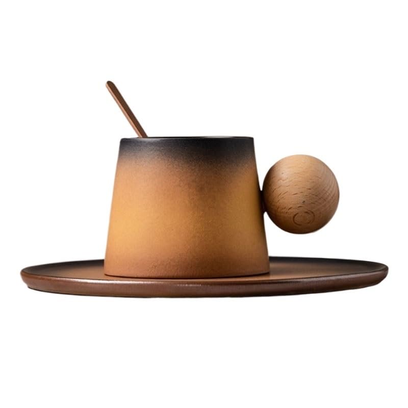 Ceramic Coffee Cup and Saucer Set