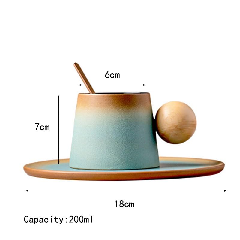 Ceramic Coffee Cup and Saucer Set