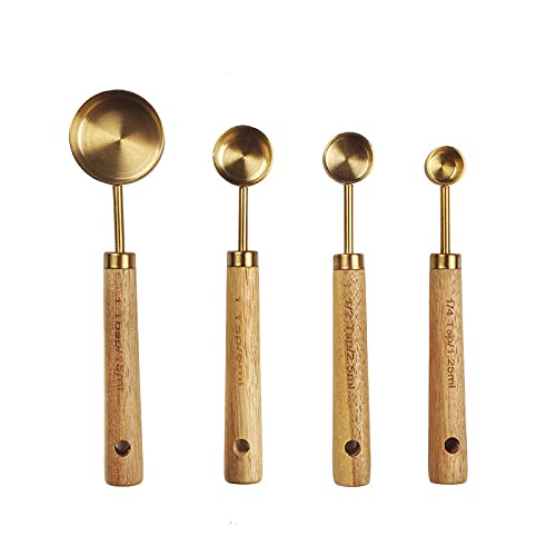 8-Piece Wood-Handle Measuring Cup and Spoon Set
