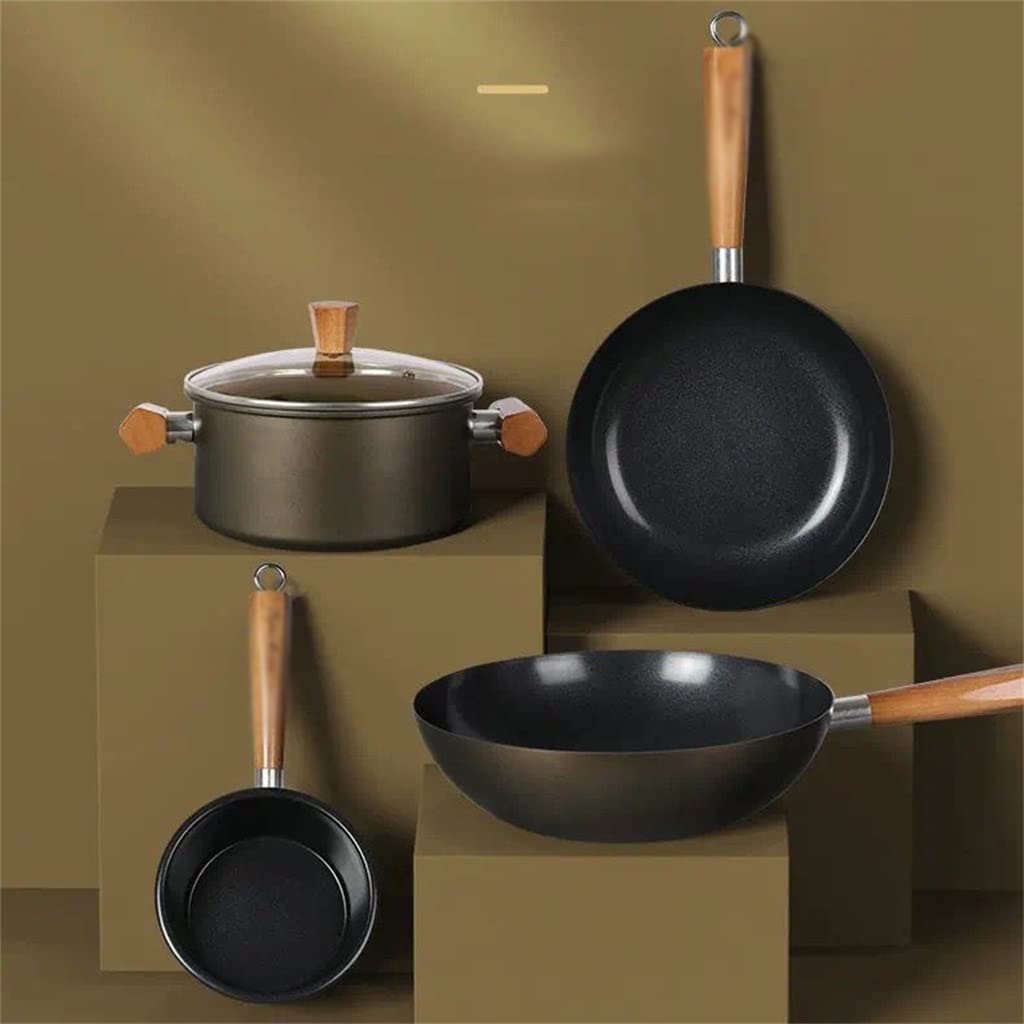 4-Piece Ceramic Nonstick Pot and Wok Set
