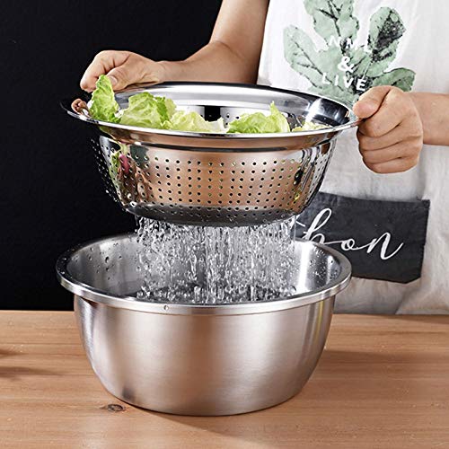 4-Piece Stainless Steel Mixing Bowl and Strainer Set