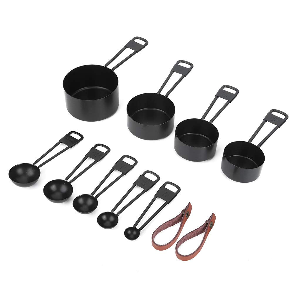 9-Piece Black Stainless Steel Measuring Set