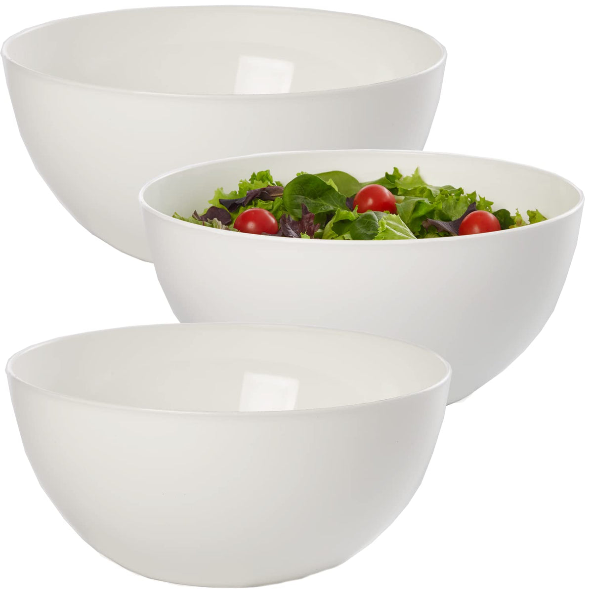 3-Piece 10-Inch Plastic Serving Bowl Set