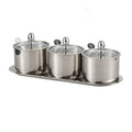 Stainless Steel Spice Jar Set with Glass Lids