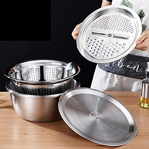 4-Piece Stainless Steel Mixing Bowl and Strainer Set