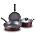3-Piece Cast Iron Cookware Set with Glass Lid