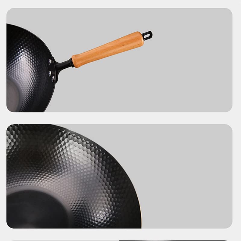 32cm Steel Wok with Detachable Wooden Handle