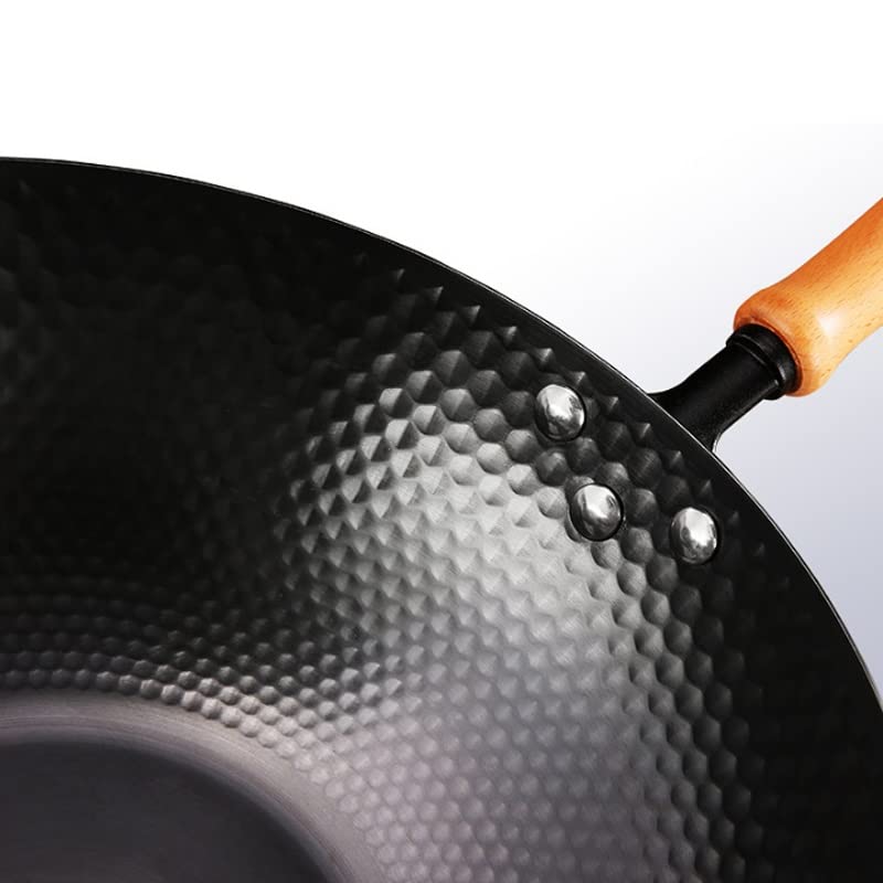 32cm Steel Wok with Detachable Wooden Handle