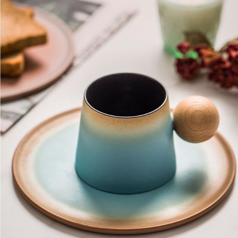 Ceramic Coffee Cup and Saucer Set