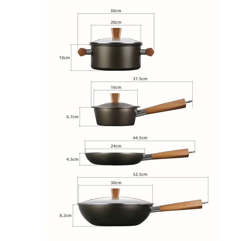 4-Piece Ceramic Nonstick Pot and Wok Set