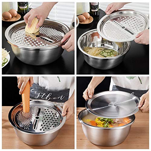 4-Piece Stainless Steel Mixing Bowl and Strainer Set