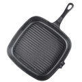 Cast Iron Grill Skillet with Wooden Handle
