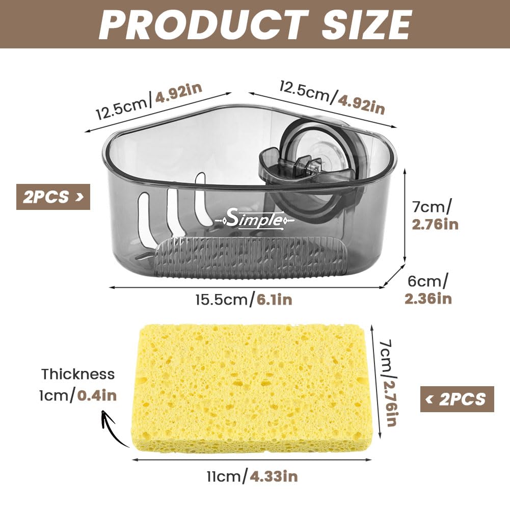 2-Piece Rotating Suction Sink Corner Rack Set