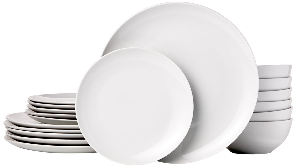 Amazon Basics 18-Piece Porcelain Dinnerware Set