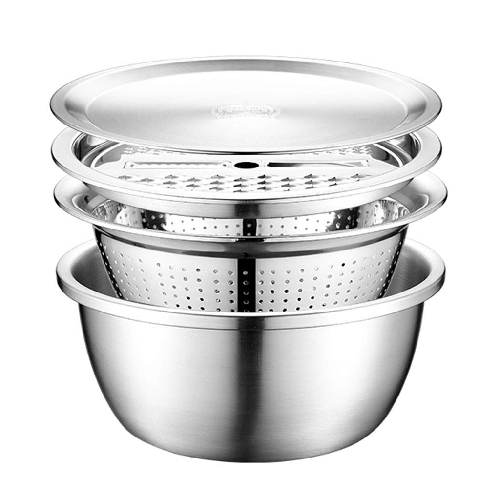 4-Piece Stainless Steel Mixing Bowl and Strainer Set