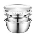 4-Piece Stainless Steel Mixing Bowl and Strainer Set