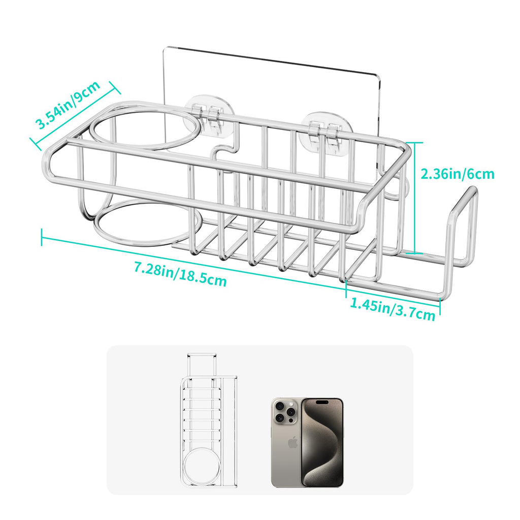 HapiRm 4-in-1 Stainless Steel Sink Caddy