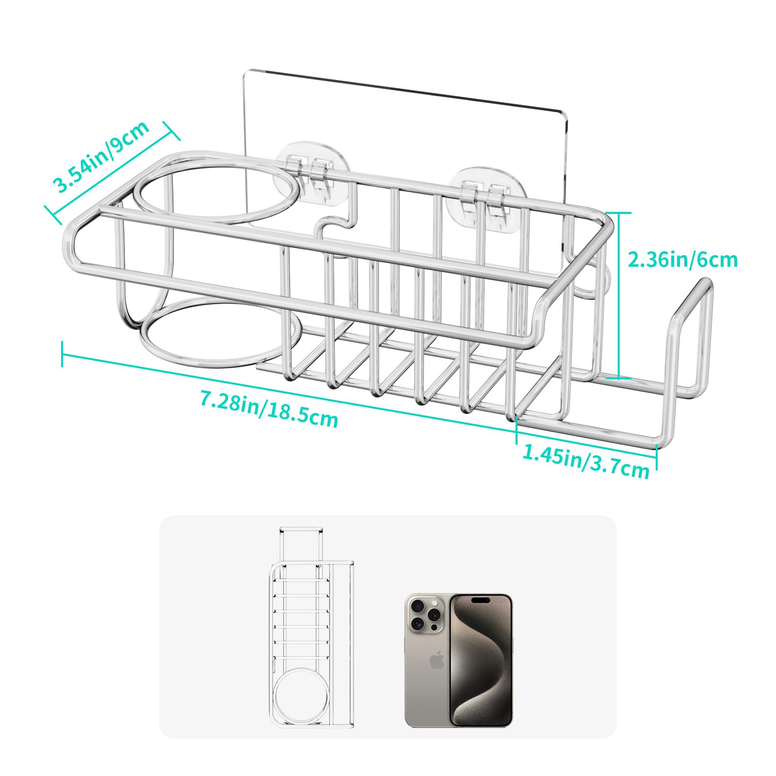 HapiRm 4-in-1 Stainless Steel Sink Caddy