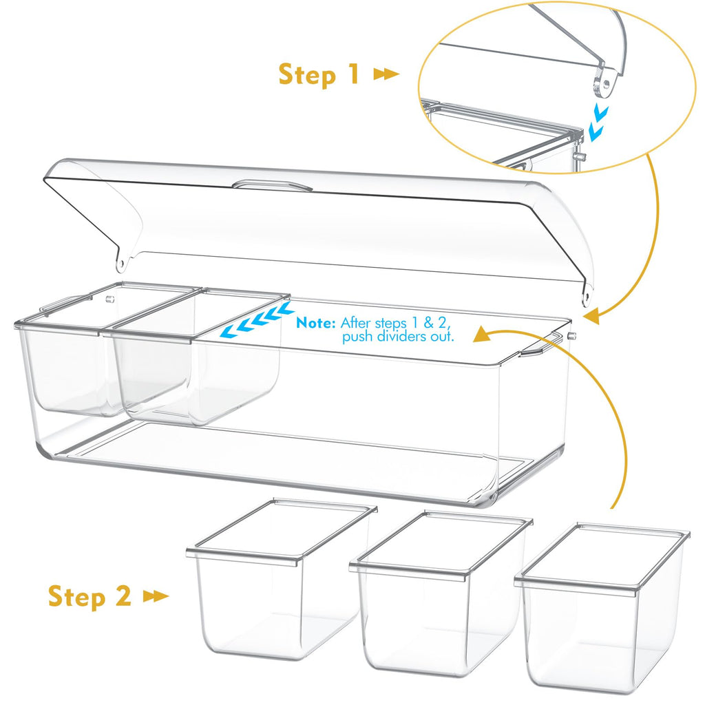 Five-Compartment Chilled Condiment Serving Tray