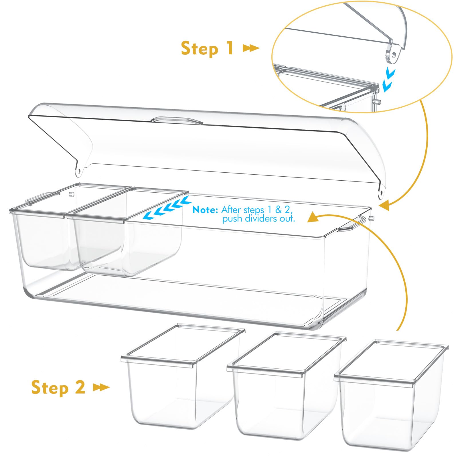 Five-Compartment Chilled Condiment Serving Tray
