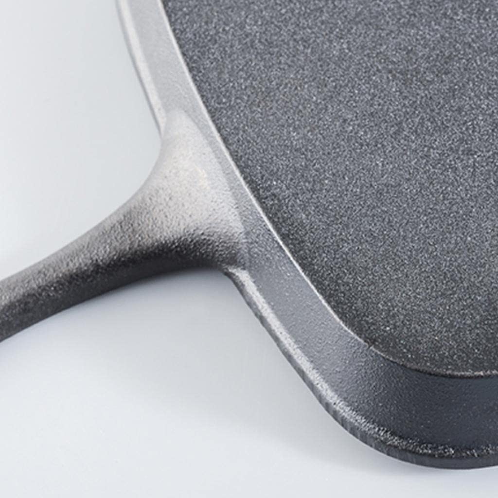 Cast Iron Grill Skillet with Wooden Handle