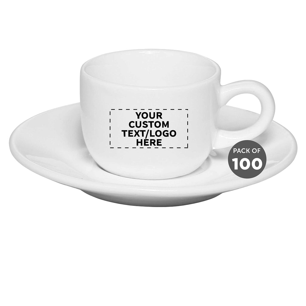 100-Piece Custom 2.5oz Espresso Cup and Saucer Set
