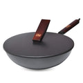 32cm Refined Iron Wok with Lid