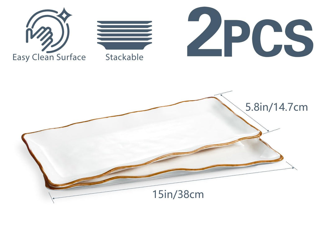 ONEMORE 15-Inch Ceramic Serving Platter Set