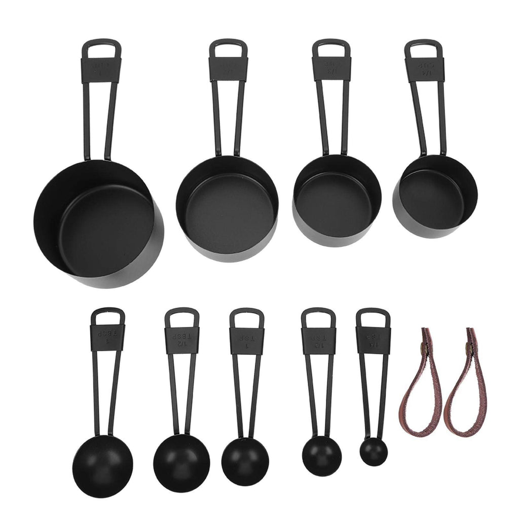 9-Piece Black Stainless Steel Measuring Set