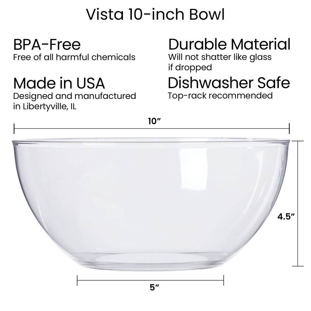 3-Piece 10-Inch Plastic Serving Bowl Set