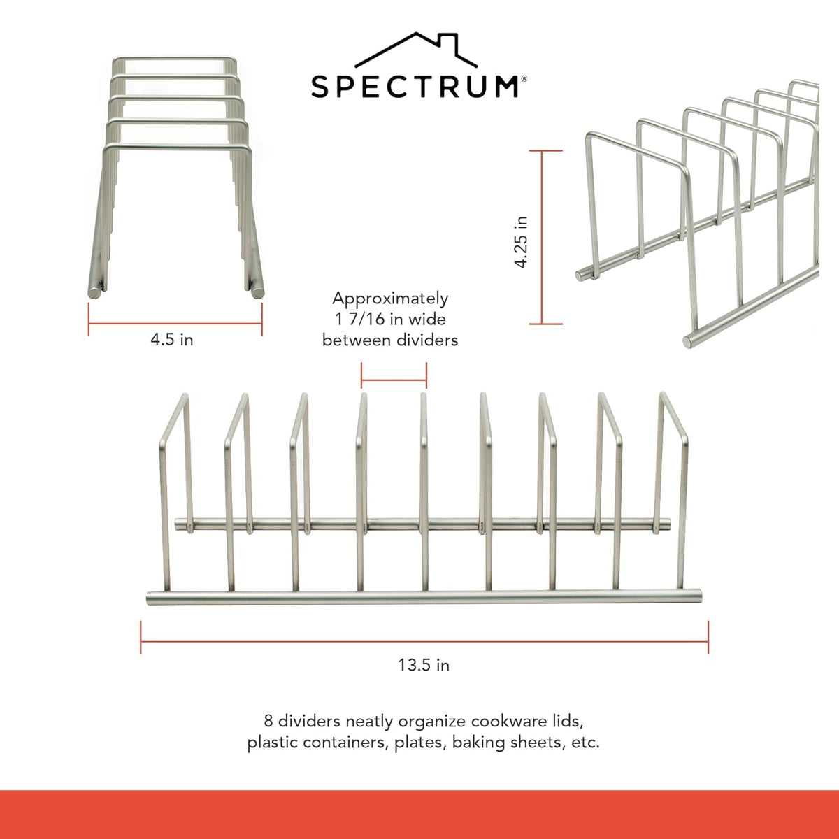 Spectrum Euro Lid and Cutting Board Organizer