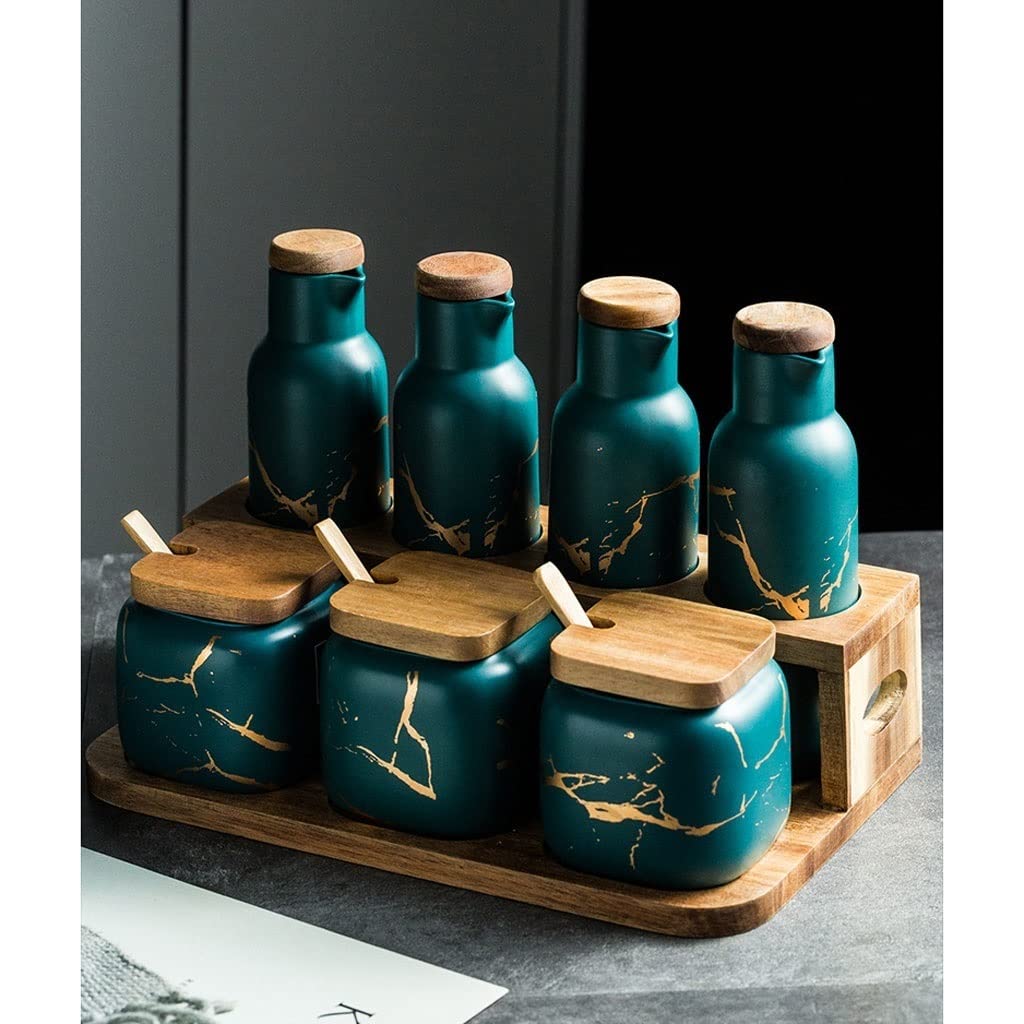 350ml Ceramic Seasoning Jar with Spoon and Tray