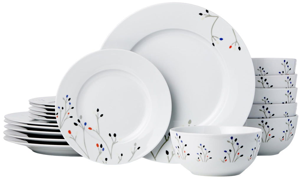 Amazon Basics 18-Piece Porcelain Dinnerware Set