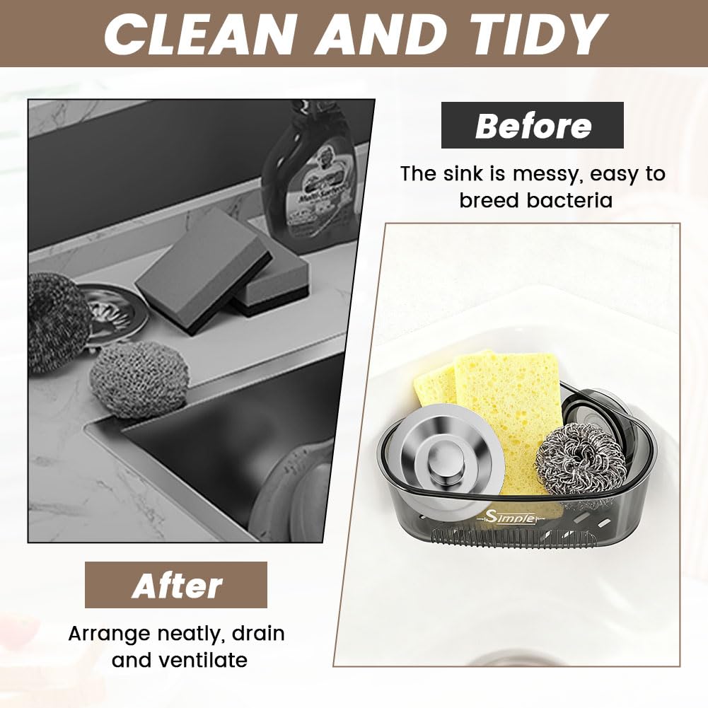 2-Piece Rotating Suction Sink Corner Rack Set