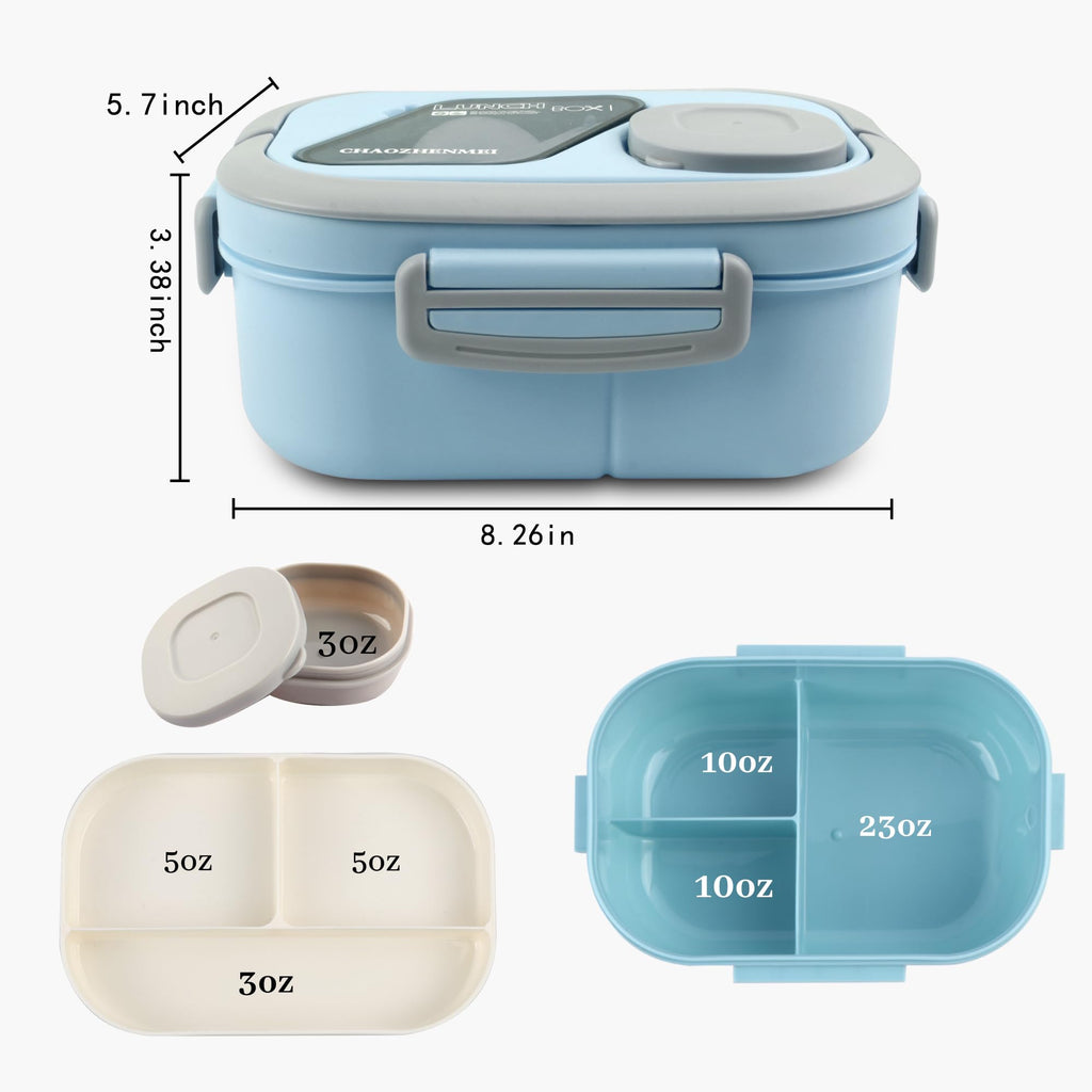 43oz Multi-Compartment Bento Lunch Box with Sauce Cup