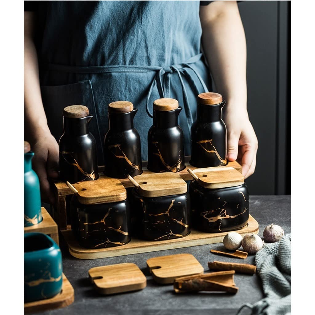 350ml Ceramic Seasoning Jar with Spoon and Tray