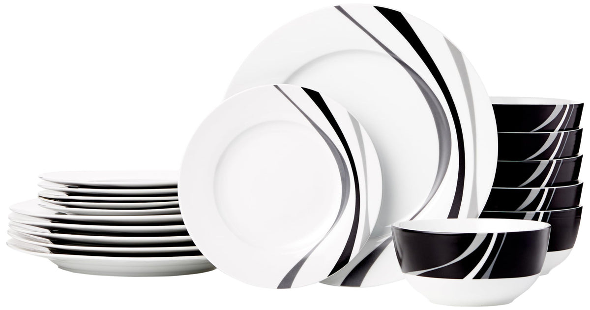 Amazon Basics 18-Piece Porcelain Dinnerware Set