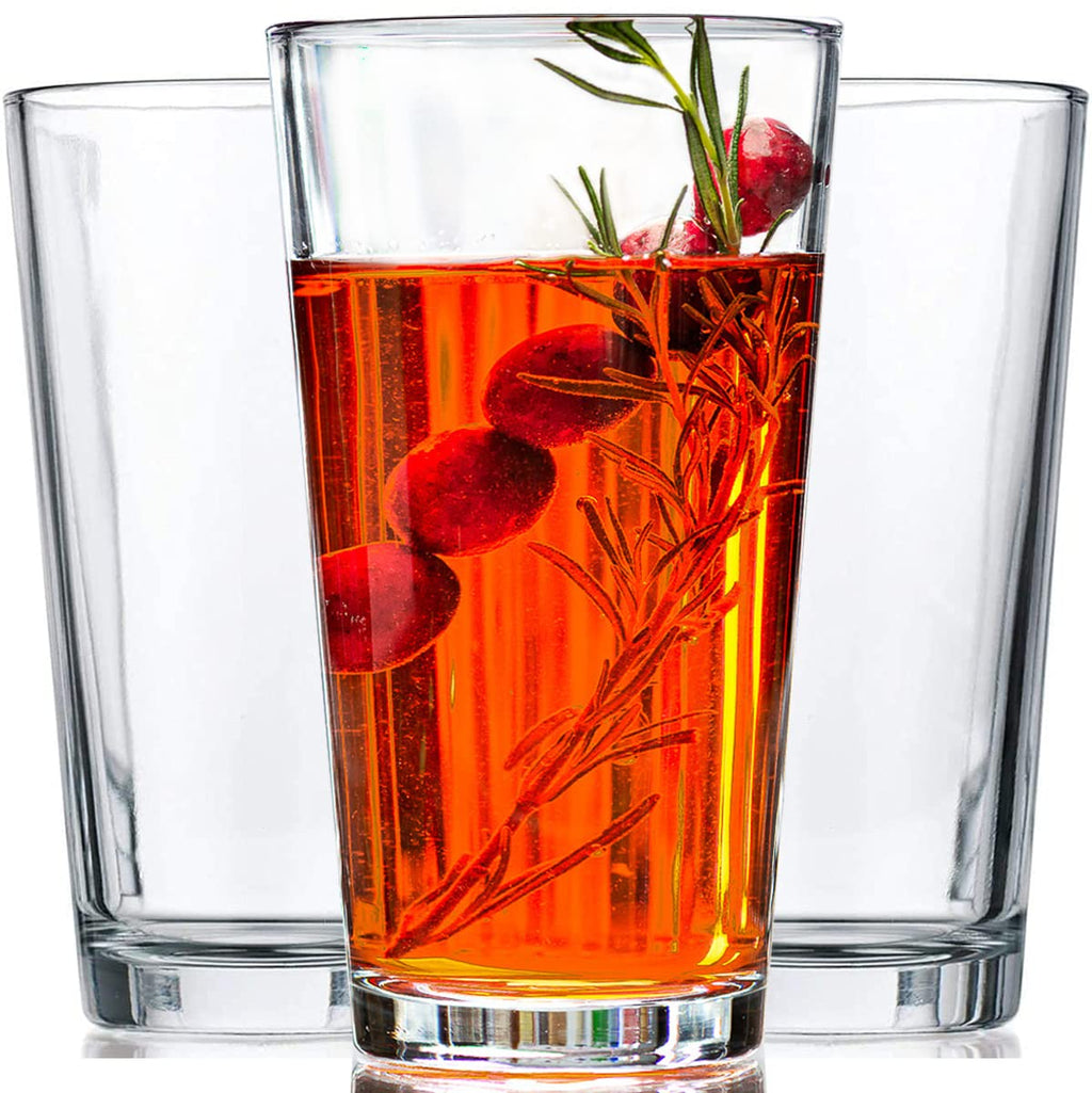 Le'raze 10-Piece Stackable 16oz Drinking Glass Set