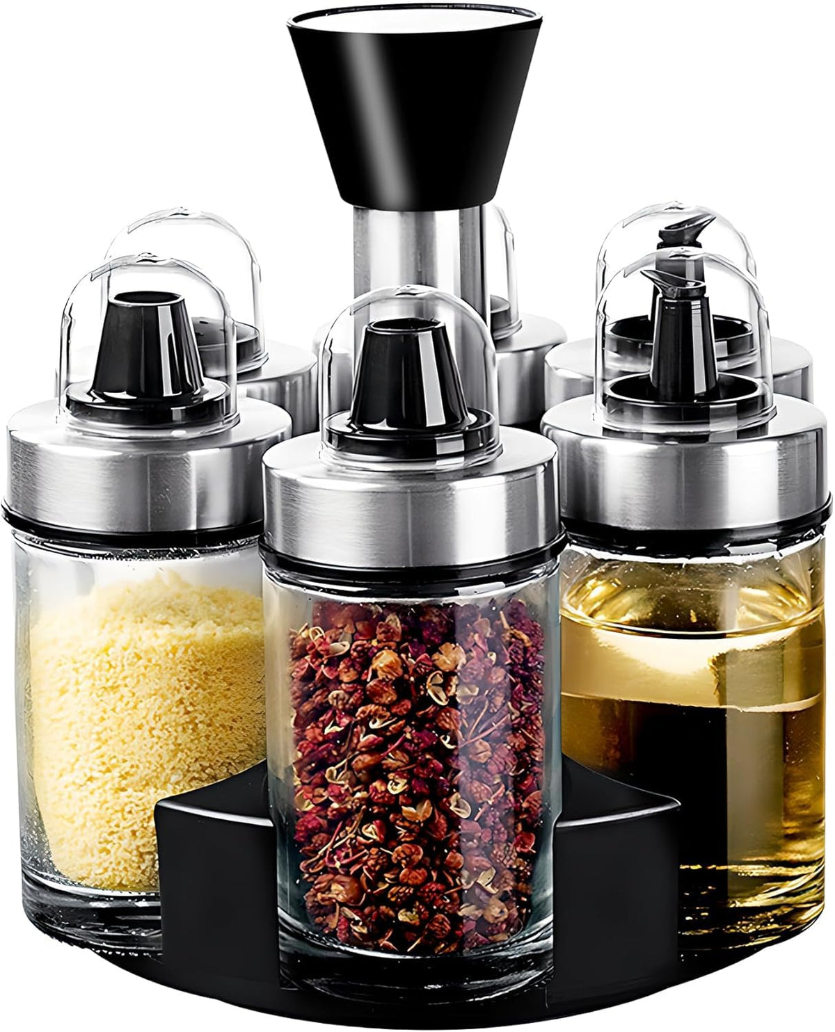 6-Bottle Oil, Vinegar and Spice Dispenser Set