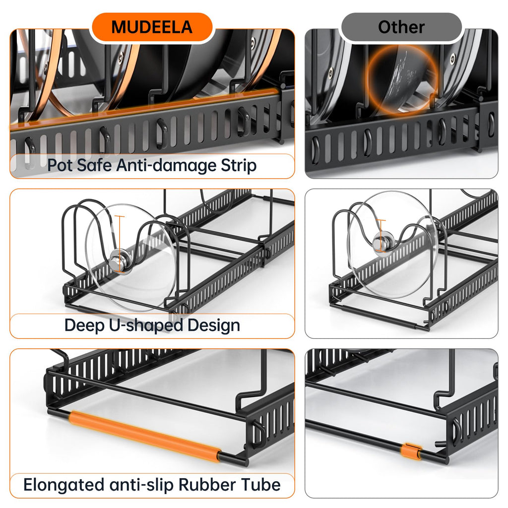 MUDEELA Expandable Pot Lid Organizer