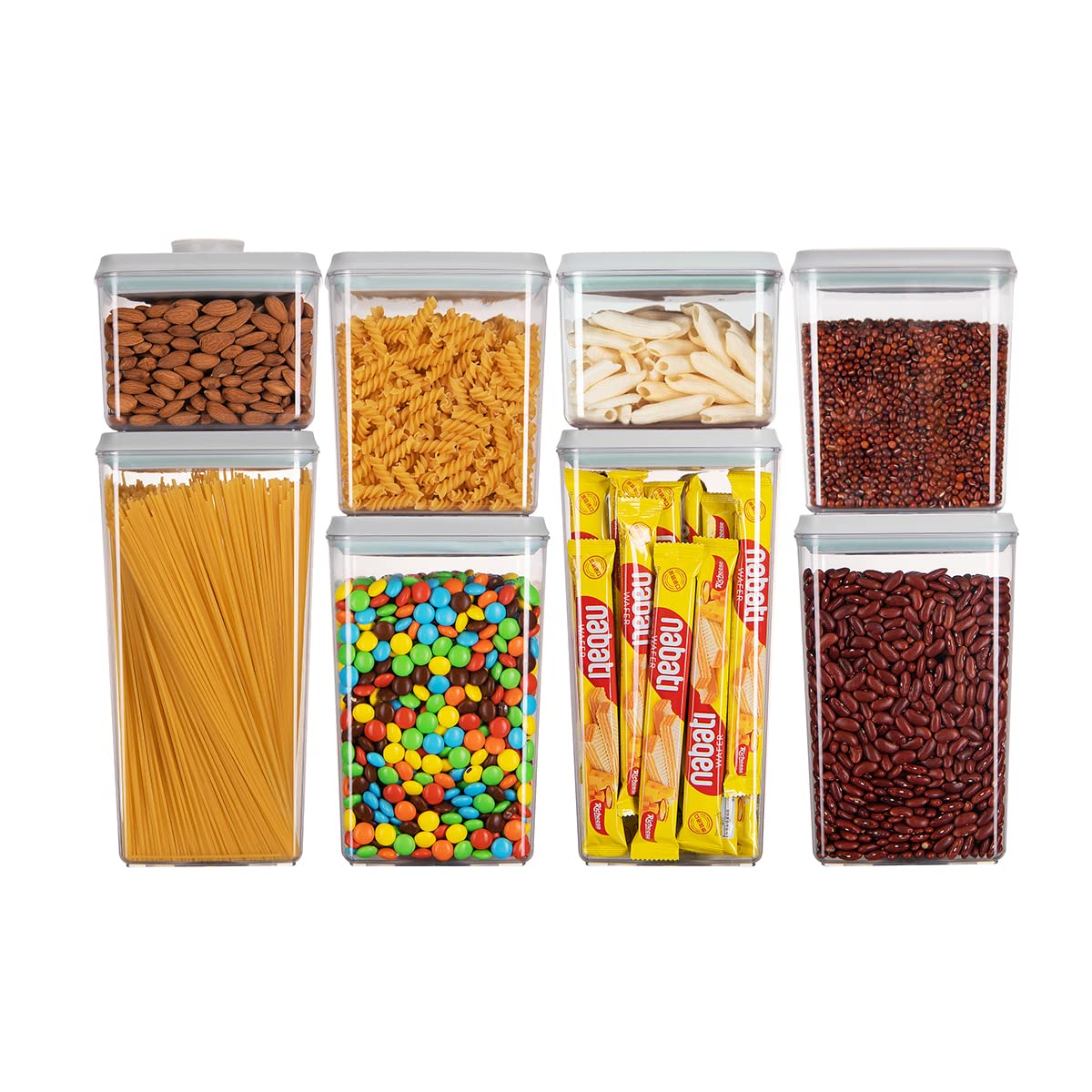 8-Compartment Stainless Steel Snack Container Set