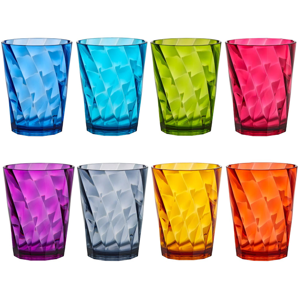 US Acrylic 8-Piece 26oz Jewel Tone Tumbler Set