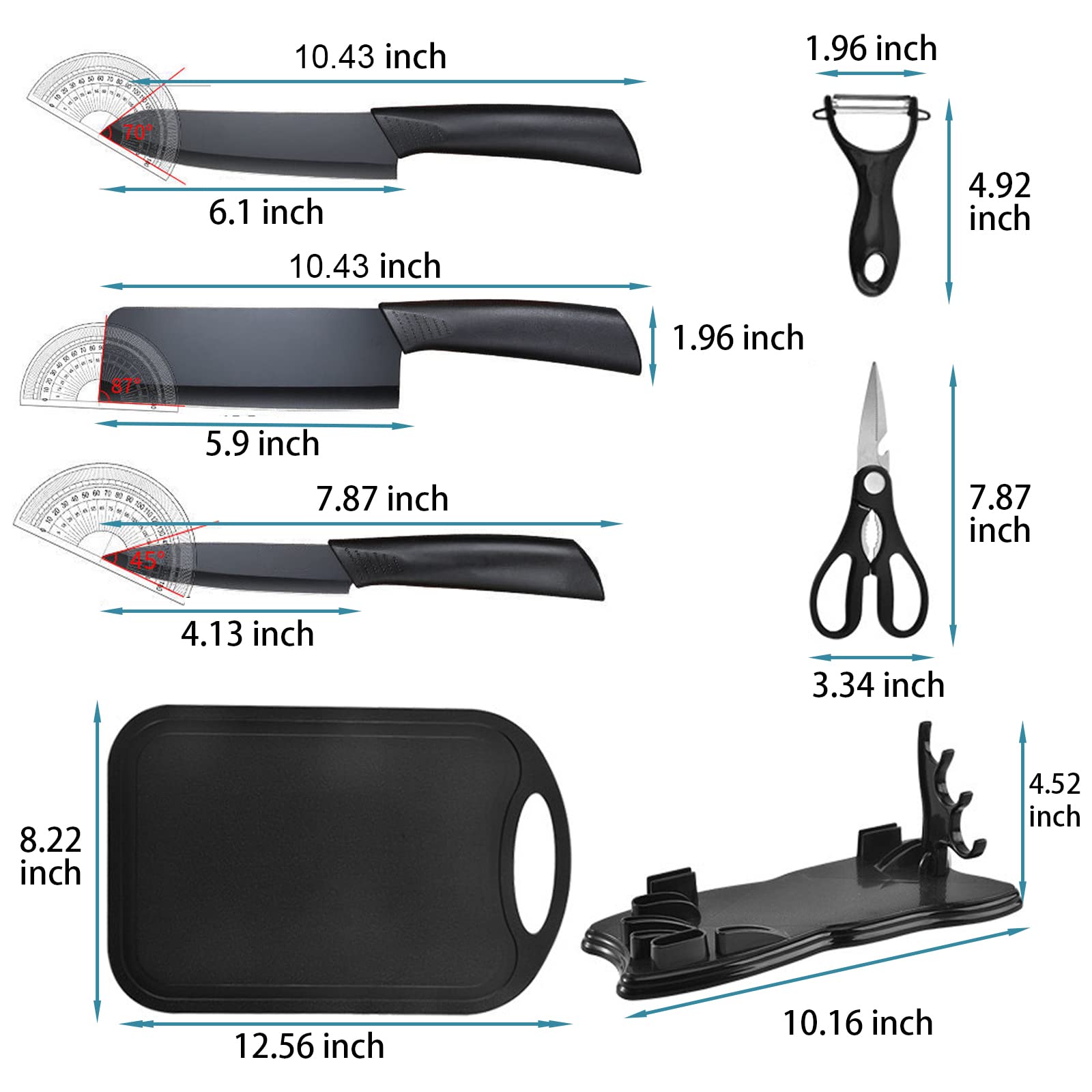 7-Piece Stainless Steel Knife and Cutting Board Set