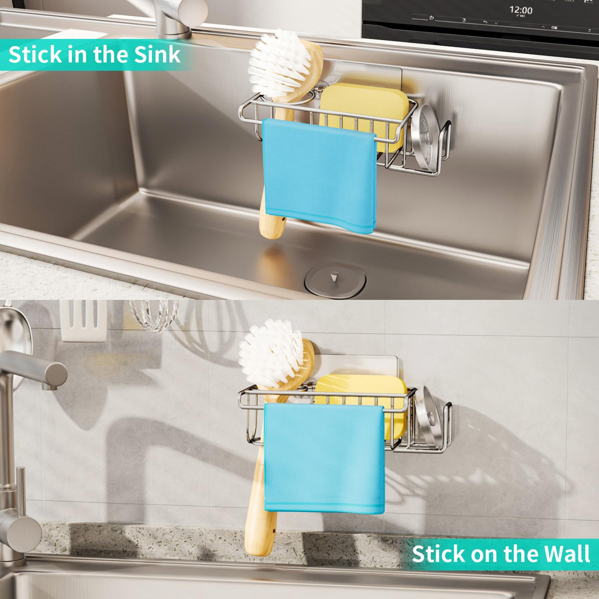 HapiRm 4-in-1 Stainless Steel Sink Caddy