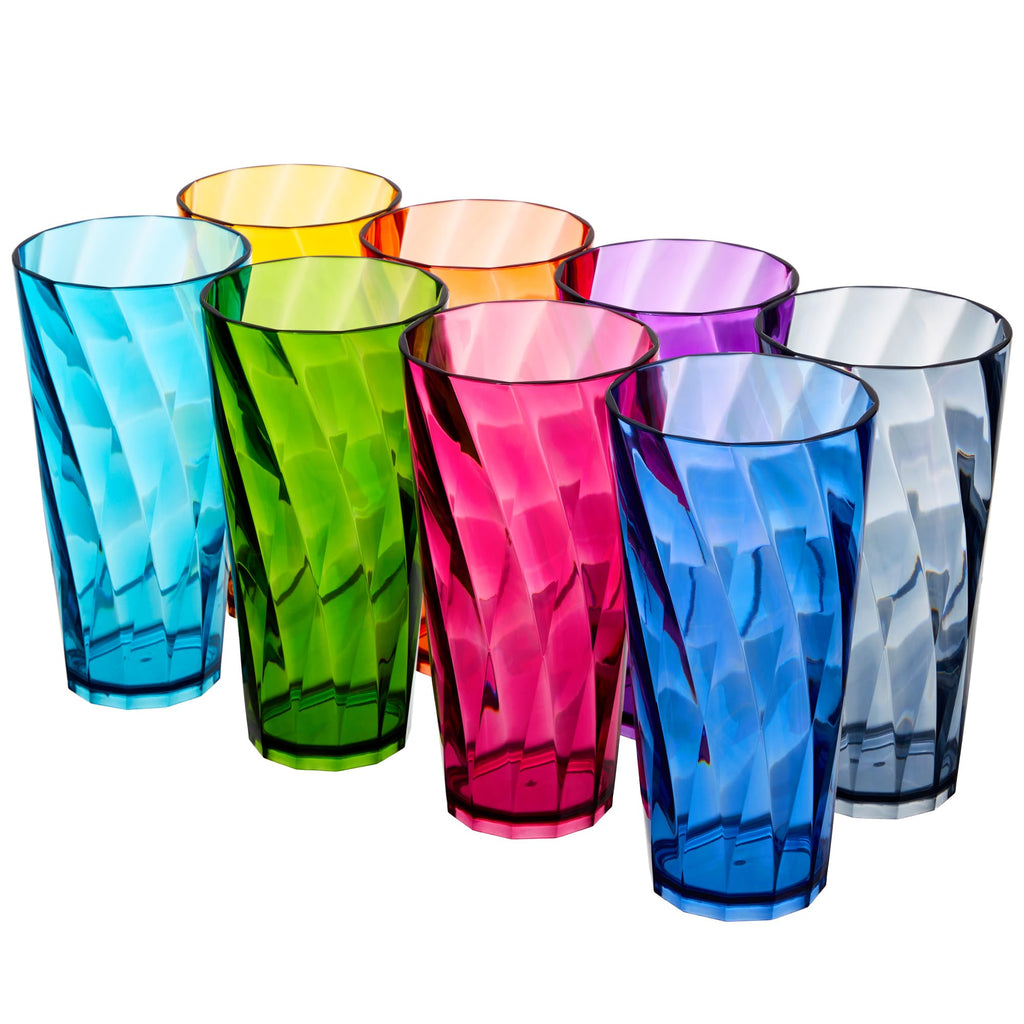 US Acrylic 8-Piece 26oz Jewel Tone Tumbler Set