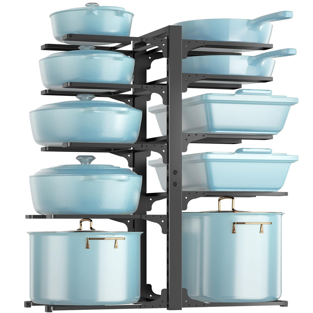 MUDEELA Adjustable Pot and Pan Organizer Rack