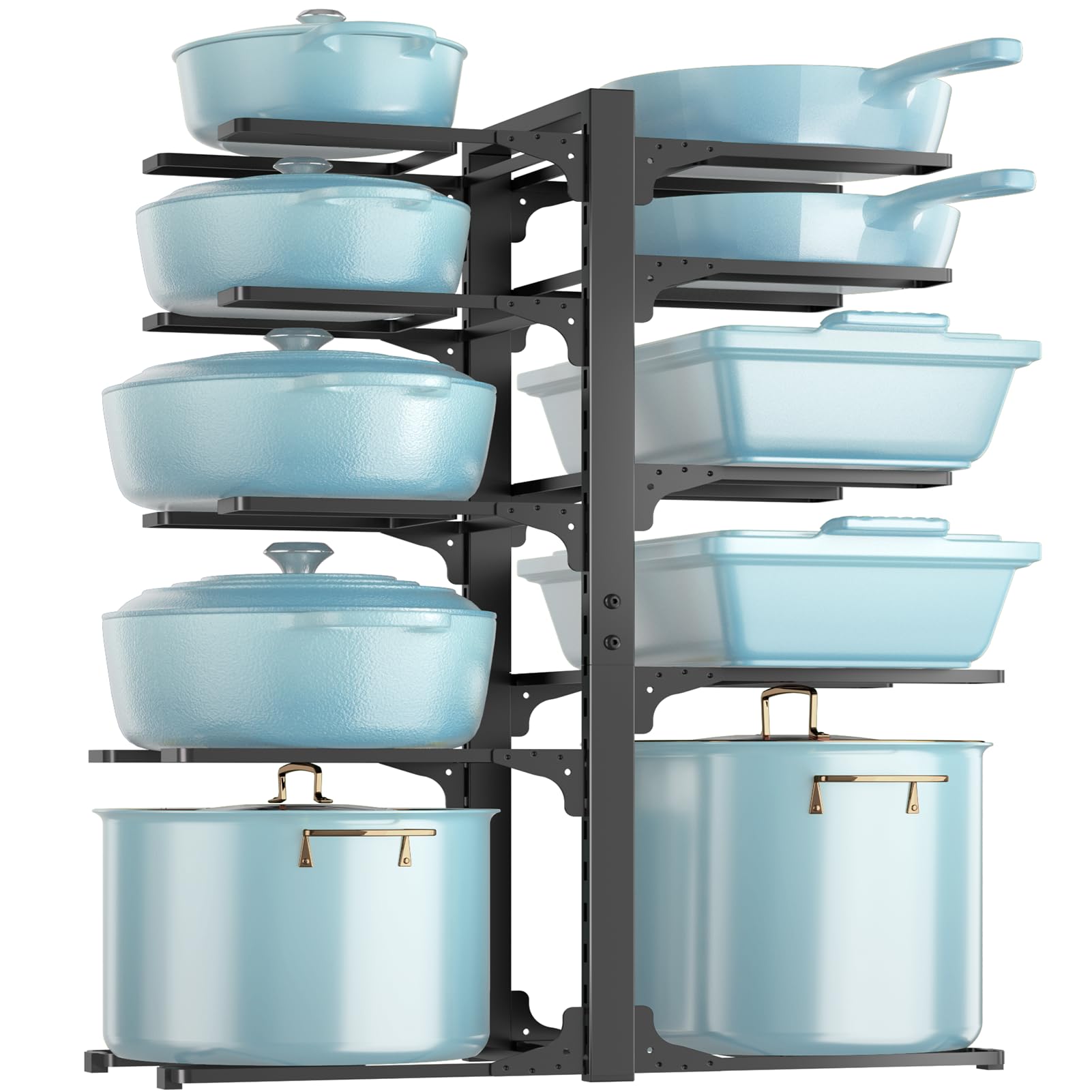 MUDEELA Adjustable Pot and Pan Organizer Rack