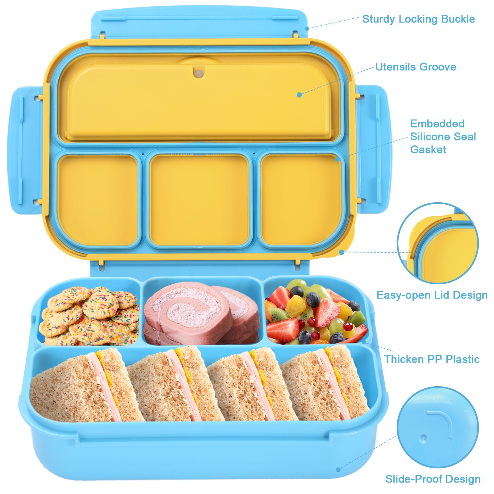 40oz Four-Compartment Bento Lunch Box