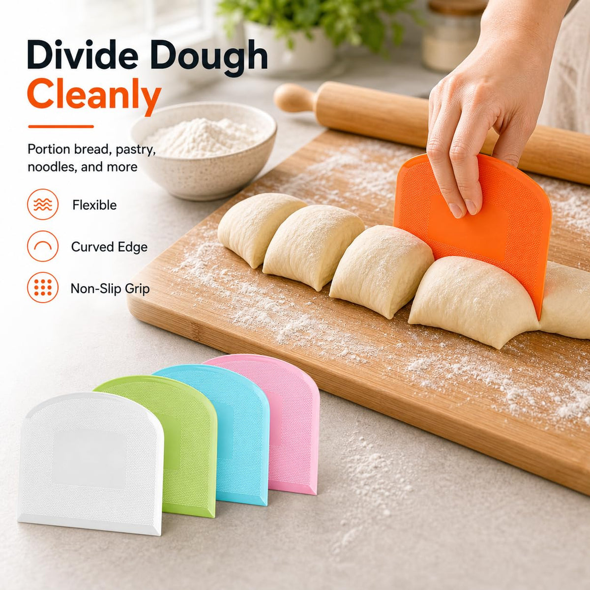 5-Piece Dough Scraper and Cutter Set